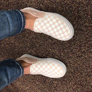 Mauve checkered vans ( COMES W BOX)
